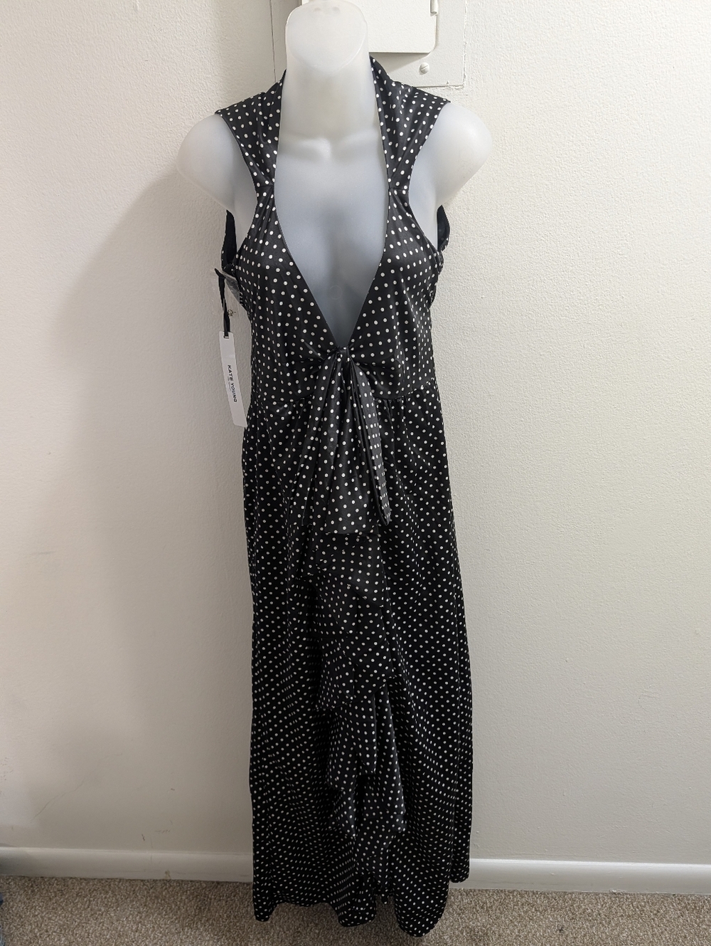 NWT Kate Young Woman's Size 4 Formal Polka Dot Maxi Dress